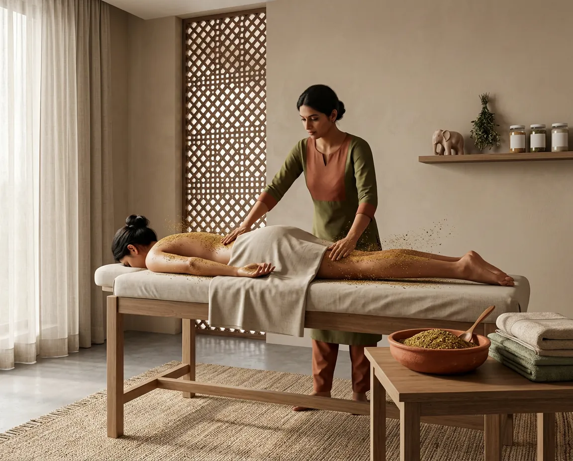 Udwarthanam dry herbal powder massage