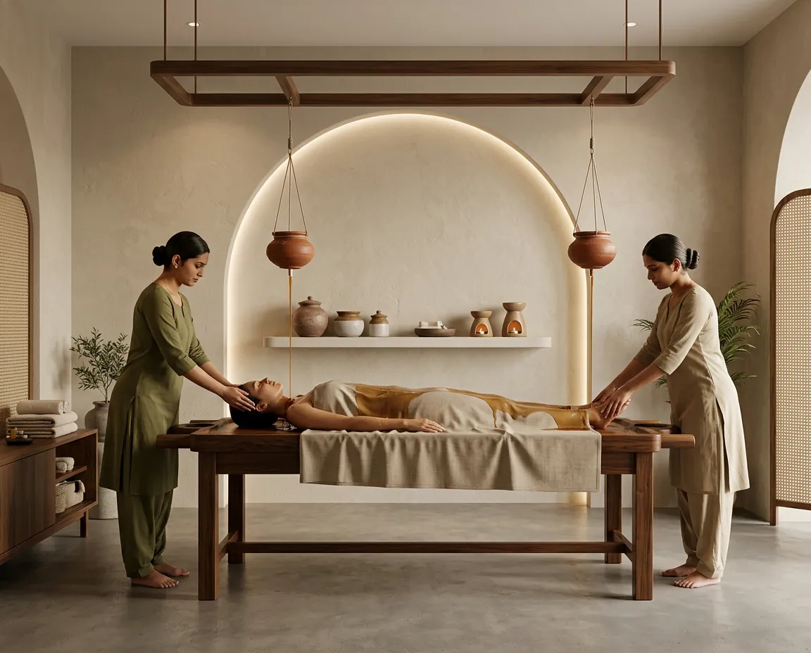 Full Body Dhara therapy at Aura