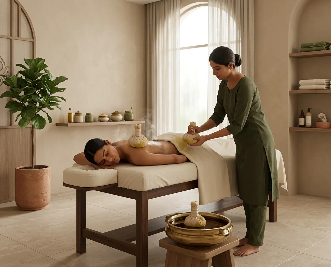 Ilakizhi fresh leaf bolus massage therapy