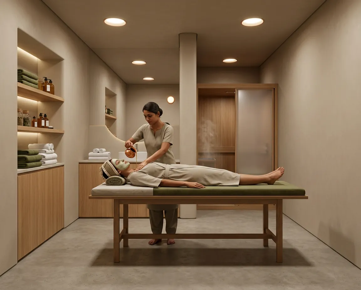 Herbal steam therapy at Aura Ayurveda
